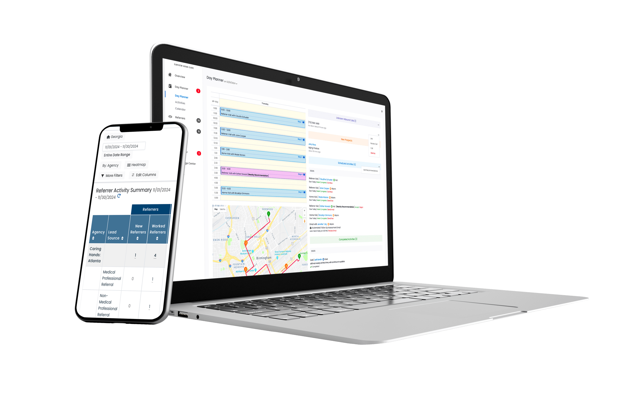 phone and computer mockup home care